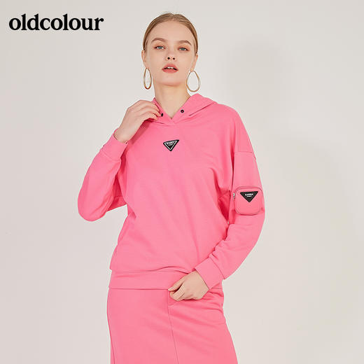 oldcolour春季新款设计感运动潮流长袖连帽卫衣女N11023110 商品图3