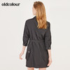 oldcolour春季休闲七分袖设计感单排扣工装连衣裙N12103204 商品缩略图1