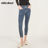 oldcolour春季新款高腰修身显瘦含棉微弹牛仔长裤女N11113101 商品缩略图3