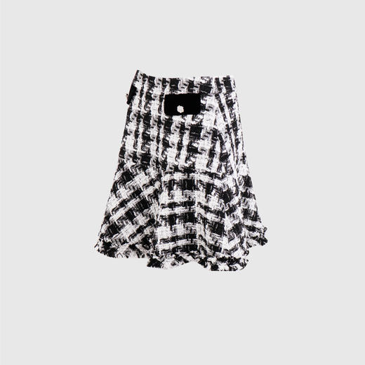 高腰A摆荷叶虚边半裙 商品图1