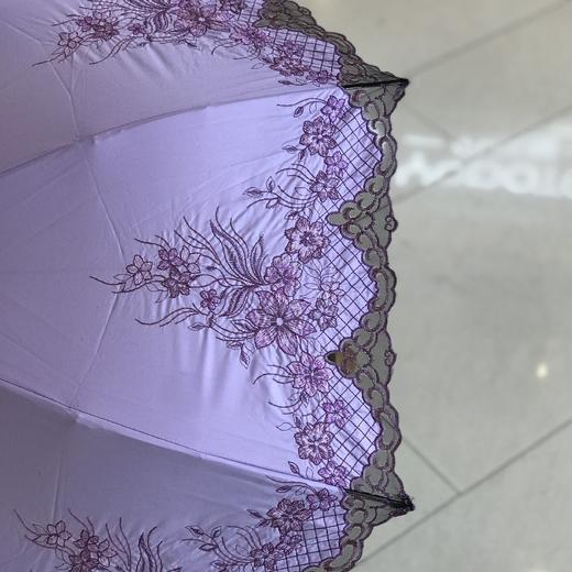 优品堂《梦回江南》二折黑胶刺绣防紫外线伞 商品图2