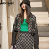 oldcolour2022春季新款全棉休闲帅气复古棋盘格子短款牛仔外套女BO12040066B 商品缩略图5
