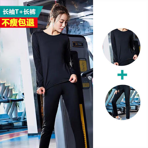 暴汗服套装 女短袖上衣燃脂衣出汗服高腰爆汗裤运动瑜伽健身服 商品图2