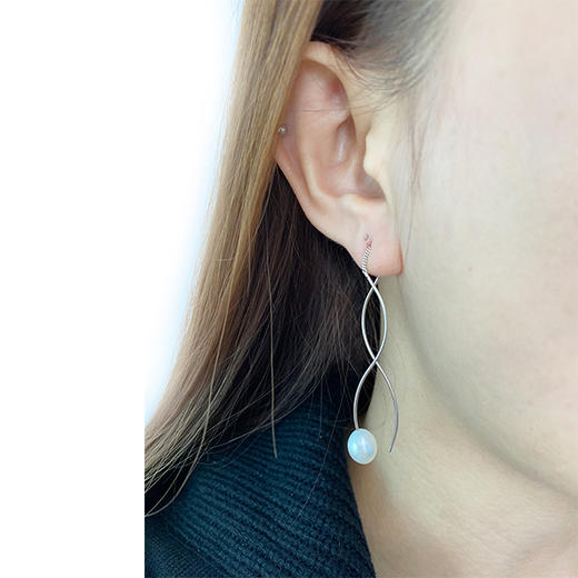 美裕 【忆简】银925淡水珍珠耳钉7-8mm白104995 商品图2