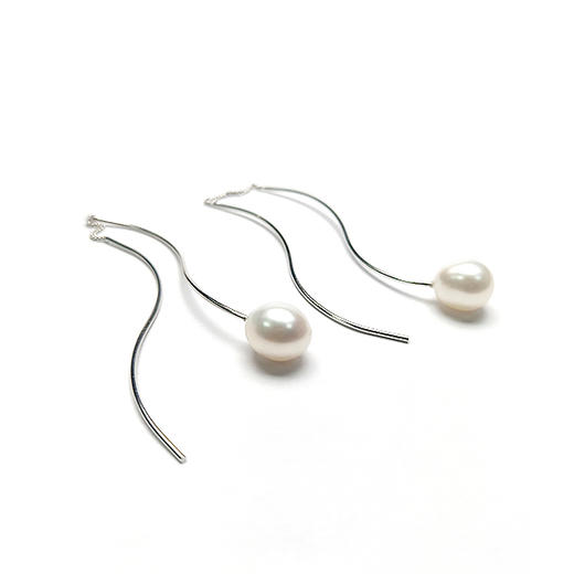 美裕 【忆简】银925淡水珍珠耳钉7-8mm白104995 商品图0