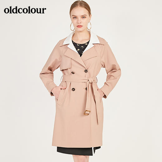 oldcolour春季新款简约气质挺括中长款基础款风衣外套女N11047132 商品图0