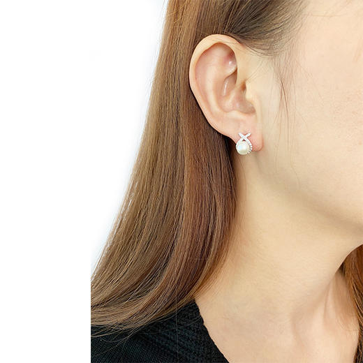 美裕 【水滴】银925淡水珍珠耳钉6-7mm白103600 商品图4