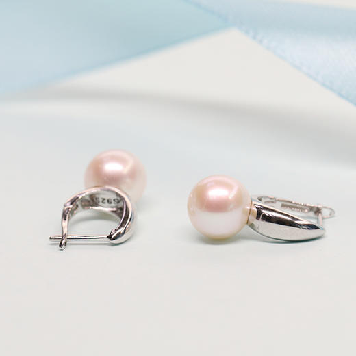美裕 【月光】银925淡水珍珠耳钉9-10mm白 104965 商品图4