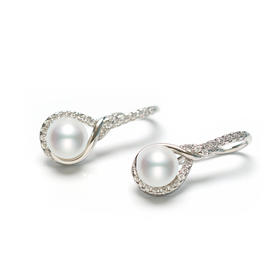 美裕 【露珠】银925银淡水珍珠耳钩6-7mm白105000