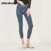 oldcolour春季新款高腰修身显瘦含棉微弹牛仔长裤女N11113101 商品缩略图4