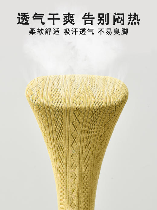 【福利价49元/5双=需要下单5双】薄袜子女中筒袜春夏夏季薄款纯棉镂空夏长袜长筒夏天透气网眼吸汗H221273058【现货库存 售完即止】 商品图3