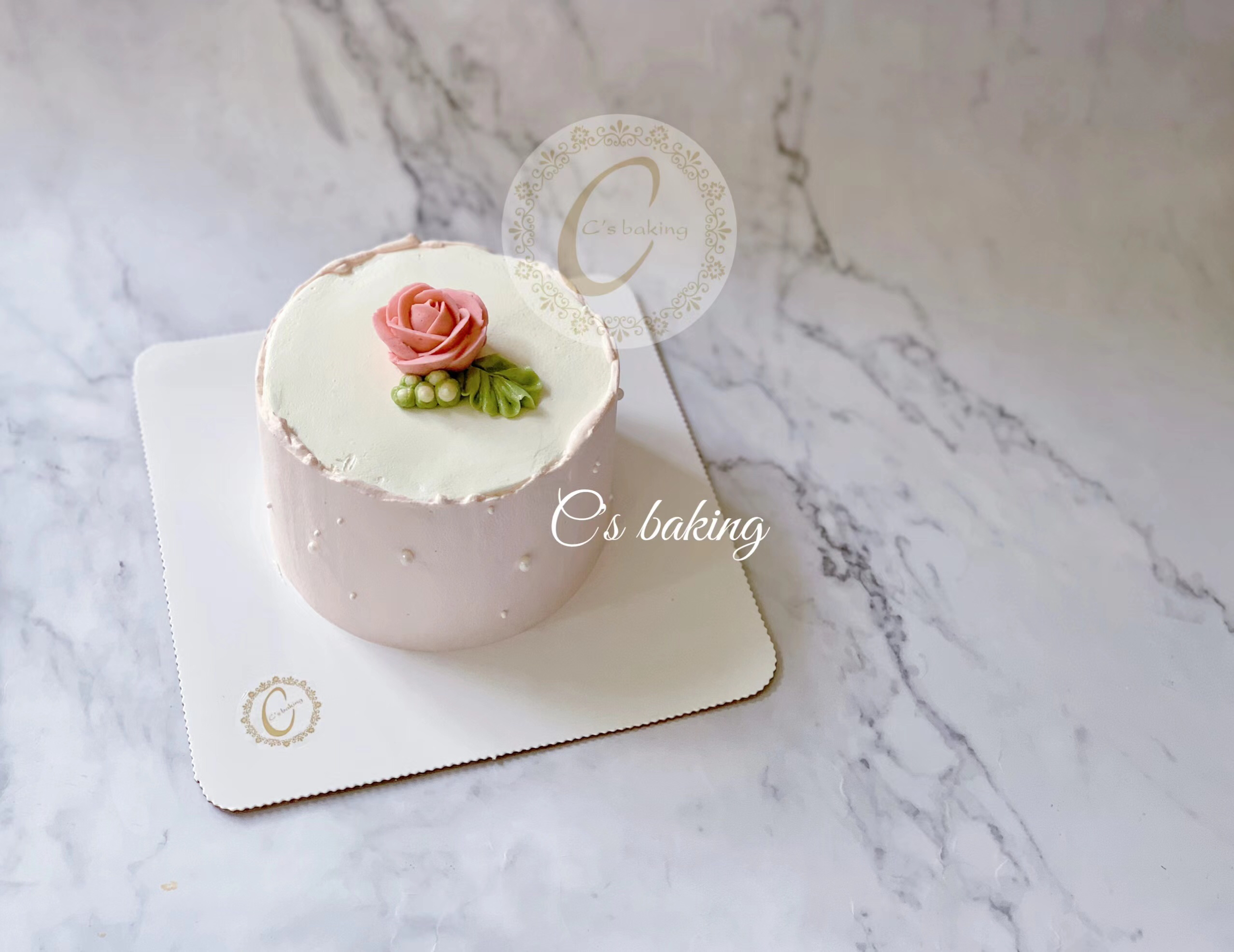 （标准4寸）韩花小清新 忌廉蛋糕（默认自提，收费配送请联系客服）