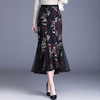 鱼尾网纱重工刺绣包臀半身裙女2022春季新款高腰气质一步中长裙 TY6811 商品缩略图0