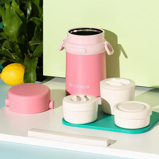 新品杯具熊316不锈钢保温饭盒多层便携1人学生女超长真空保温桶-17 商品图1