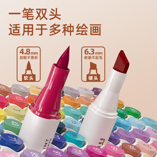mideer弥鹿马克笔儿童60色水彩笔套装双头水性美术生专用48色小学生36色无毒可水洗速干24色软头彩色动漫收纳 商品图1
