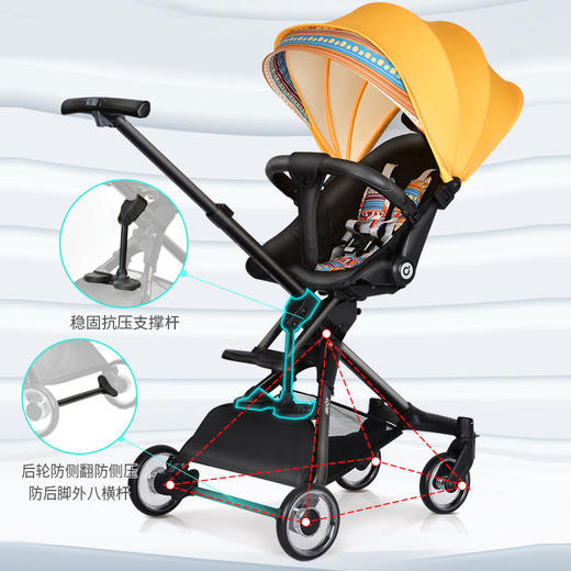 德国youbi溜娃神器手推车超轻便可折叠婴儿推车高景观双向儿童遛娃 商品图5