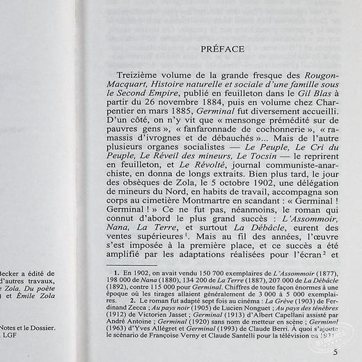 【中商原版】左拉：萌芽（完整版，有前言）法文原版 法文版 Le Livre de Poche Classiques：Germinal 法国文学 世界名著 商品图4