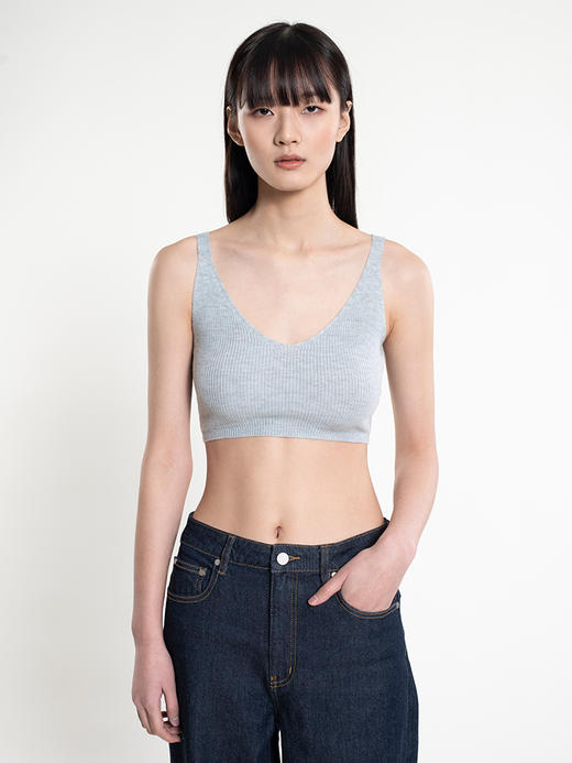 2022羊绒混纺双股12针织短款吊带背心 商品图0