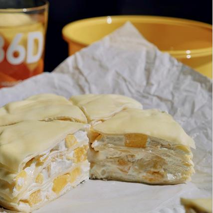 糕小生6英寸芒果千层上新，3层新鲜芒果果粒有足足200g，让你一次吃到爽！储值卡礼品卡不可用 商品图3