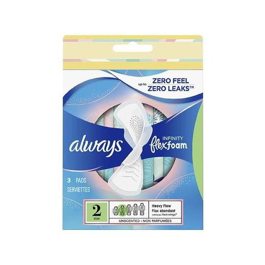 【保税仓】美国ALWAYS护舒宝Infinity系列护翼液体卫生巾无香型2号量多日用3片/盒 商品图1