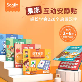 【轻松学会220个启蒙汉字】Saalin儿童果冻互动安静贴 儿童益智玩具识字启蒙教具
