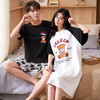 BABY YEON 2022夏季情侣睡衣简约舒适纯棉连衣睡裙夫妻居家可外穿家居服 商品缩略图0