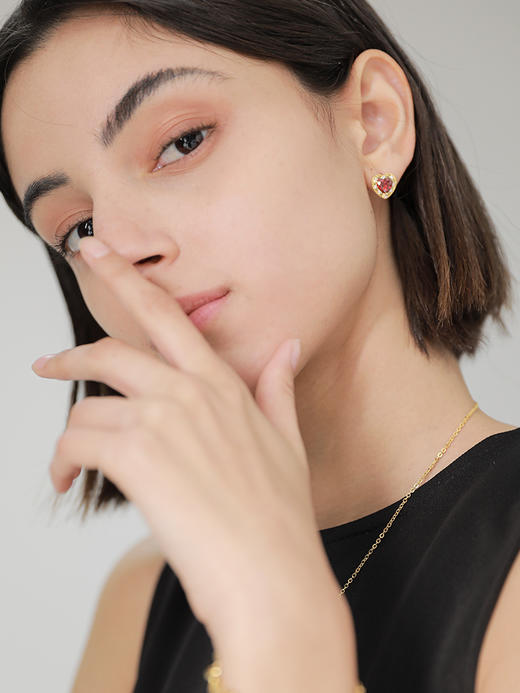 V&A博物馆爱心耳钉项链手链吊坠铜镀金锆石首饰生日礼物送女友 商品图3