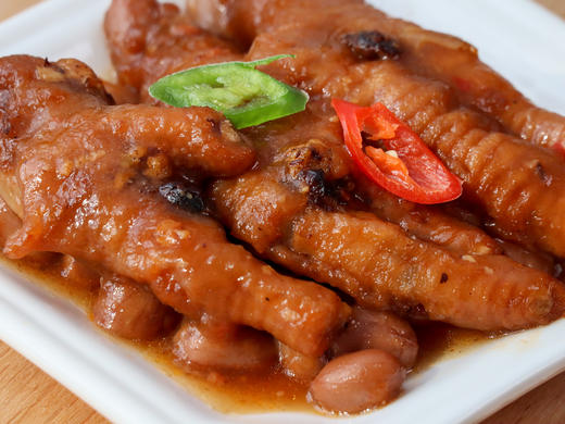 广式花生凤爪卤味虎皮鸡爪广东茶楼早茶点心港式鸡爪速食零食熟食4盒包邮 商品图3