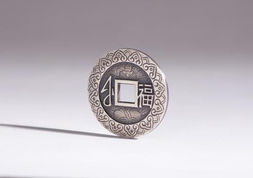 矩德泉坊 纯银手作 康熙通宝满汉福雕花 吉祥钱407 商品图6