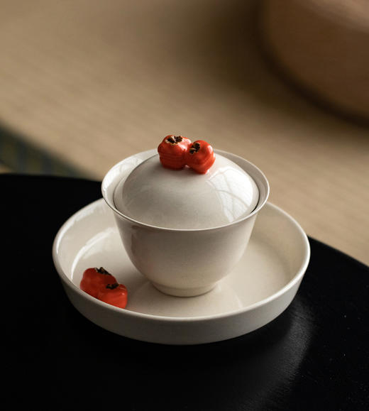 柿子盖碗+干泡台套装 商品图0