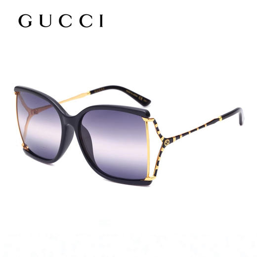 Gucci/古驰墨镜人字形节状蛇纹方形大框遮脸潮太阳眼镜女GG0592SK 商品图0