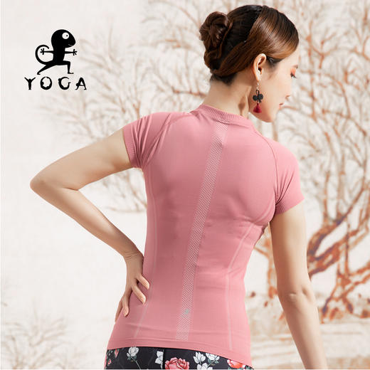 壁虎瑜伽【2202SY149】圆领瑜伽短袖（无胸垫）清仓不退不换 商品图3
