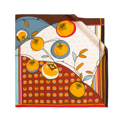 双面印花中方巾-柿来运转 商品图1