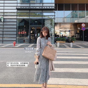 【金蘑菇菇 Jolie Mome南法假日】碎花系列～长款开叉连衣裙女