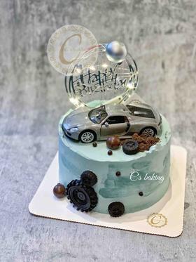 小男生/大男孩/男友老公推荐款 小汽车/跑车（银色） 正版保时捷 忌廉蛋糕（默认自提，收费配送请联系客服）