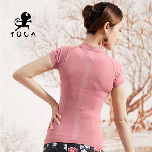 壁虎瑜伽【2202SY149】圆领瑜伽短袖（无胸垫）【七十二小时发货】 商品图3