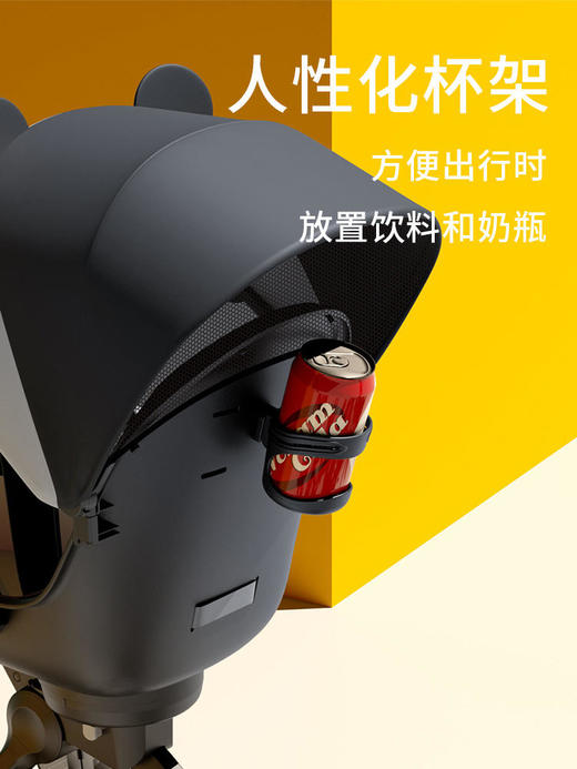 playkids普洛可x3  熊猫款溜娃神器可旋转四轮轻便双向折叠婴儿推车 商品图2