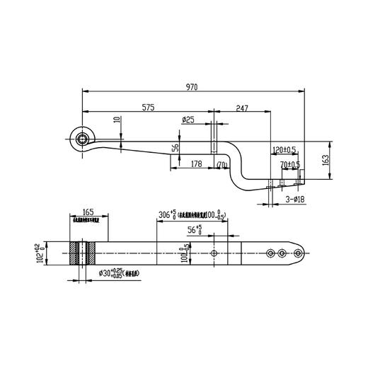 导向臂组件带保护片弹簧梁空悬板簧东升 331109556 商品图3