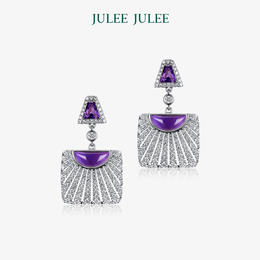 【光年】JULEE JULEE茱俪珠宝  18K白金紫水晶钻石耳坠耳饰