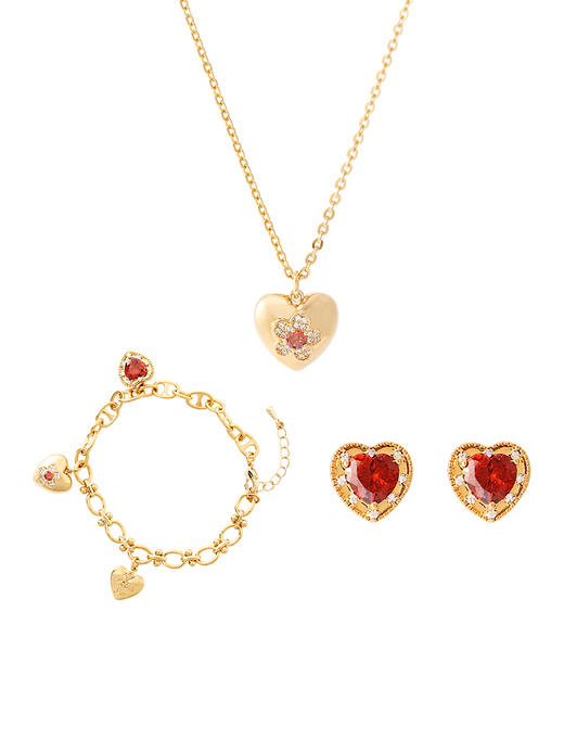 V&A博物馆爱心耳钉项链手链吊坠铜镀金锆石首饰生日礼物送女友 商品图4