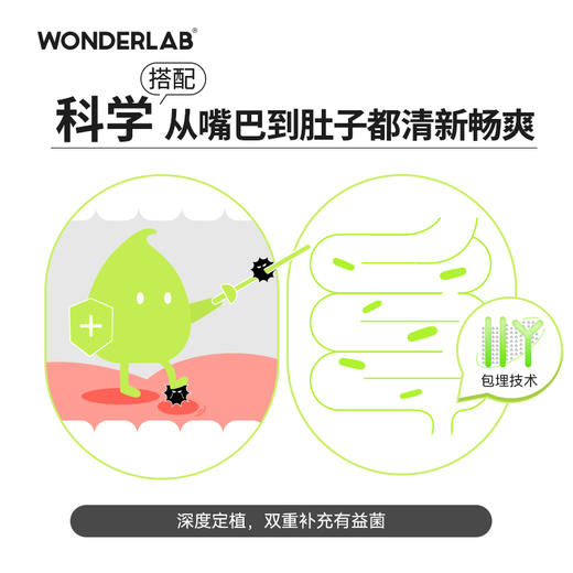 WonderLab小绿瓶口腔益生菌30瓶 成人肠胃口气益生元冻干粉 商品图4