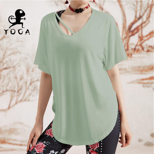 壁虎瑜伽【2202SY151】亲肤宽松短袖T恤（无胸垫）【七十二小时发货】 商品图6