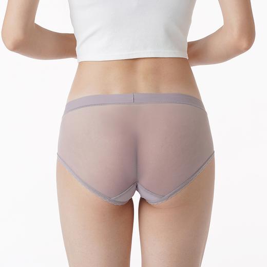 都市丽人时尚系列薄透丝滑蕾丝网布三角中叉女士内裤LK221N 商品图2