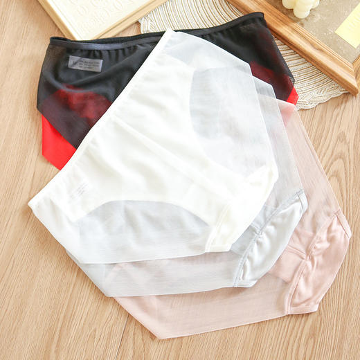 TG-TG01S108真丝缎面无痕三角裤 中腰薄款桑蚕丝内裤性感包臀透气短裤女 商品图2