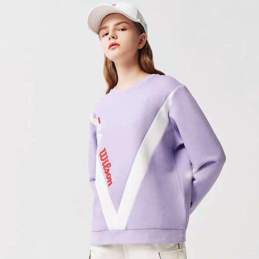 【 Wilson联名款】斐乐女装运动卫衣女式宽松针织套头衫 商品图0