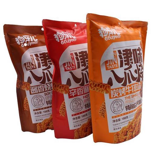 狗牙儿八爪烧188g/袋 分享装  网红 好吃入味  津味 锅巴 童年 怀旧 解馋 小吃零食 休闲食品 一脆二酥三麻四辣 都入味 包邮 商品图2