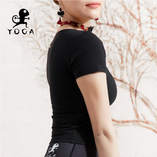 壁虎瑜伽【2202SY150】小方领瑜伽短袖（有胸垫）【七十二小时发货】 商品图4