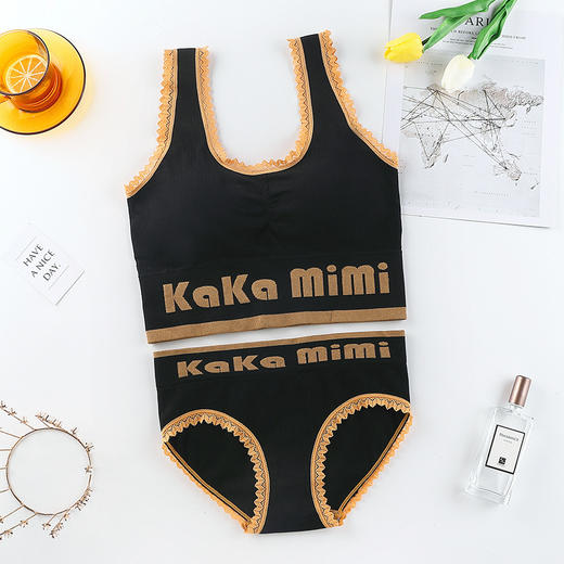 无缝蕾丝花边运动美背加肥加大抹胸无钢圈胸垫舒适学生裹胸套装女 商品图7