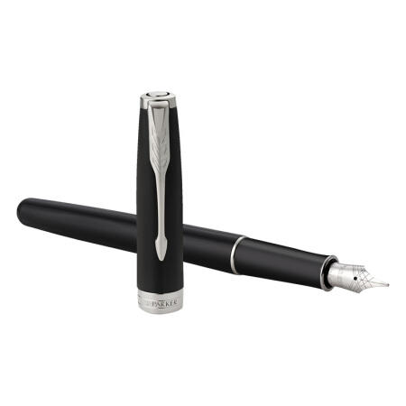 派克卓尔纯黑雅致白夹墨水笔 商品图1