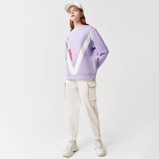 【 Wilson联名款】斐乐女装运动卫衣女式宽松针织套头衫 商品图3